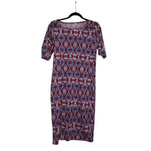 Lularoe red, white, blue Julia  dress - womens L #8